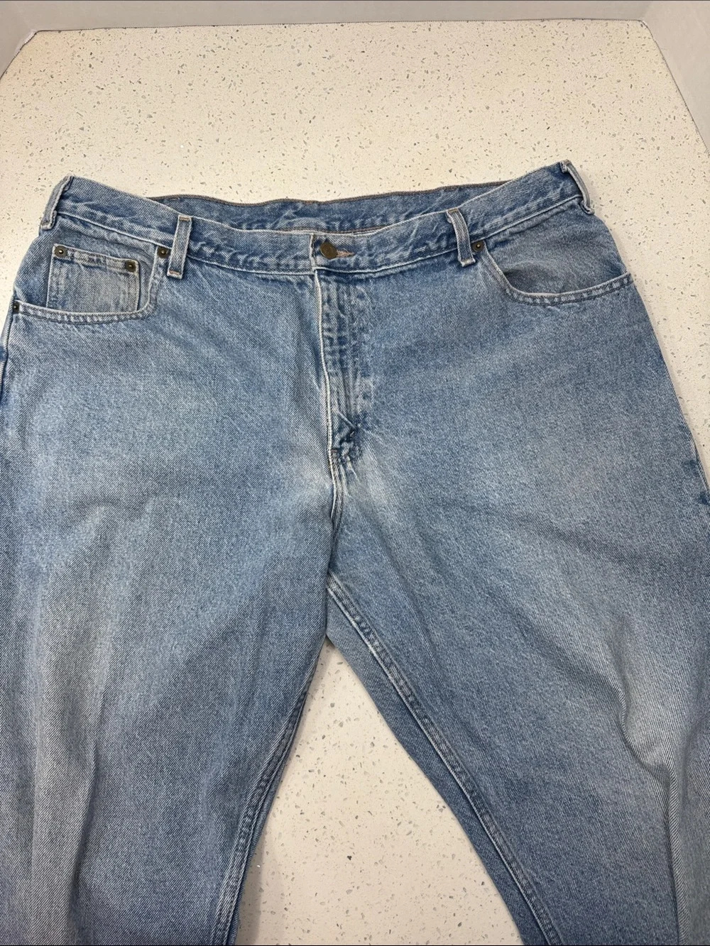 Casual Light Blue Straight Leg Jeans 42x32